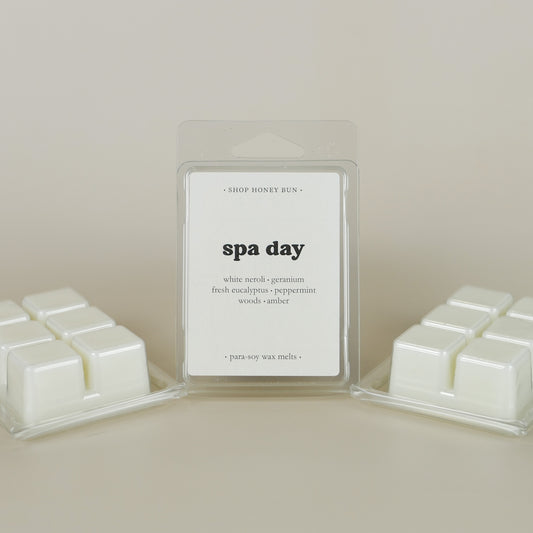 A pack of spa day scented wax melts